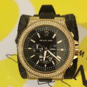 Michael Kors Gold and Black Chronograph Watch
